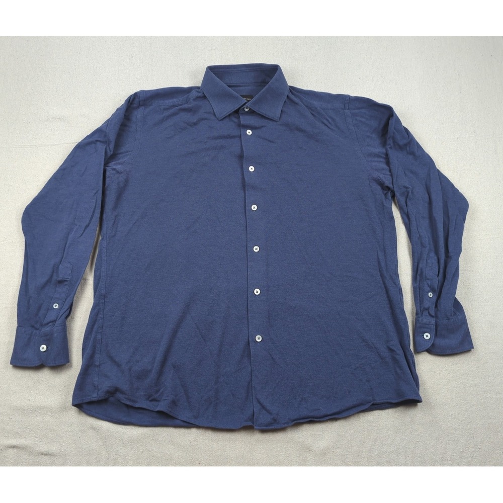 Ermenegildo Zegna Shirt Mens Extra Large Blue Casual Preppy Office
